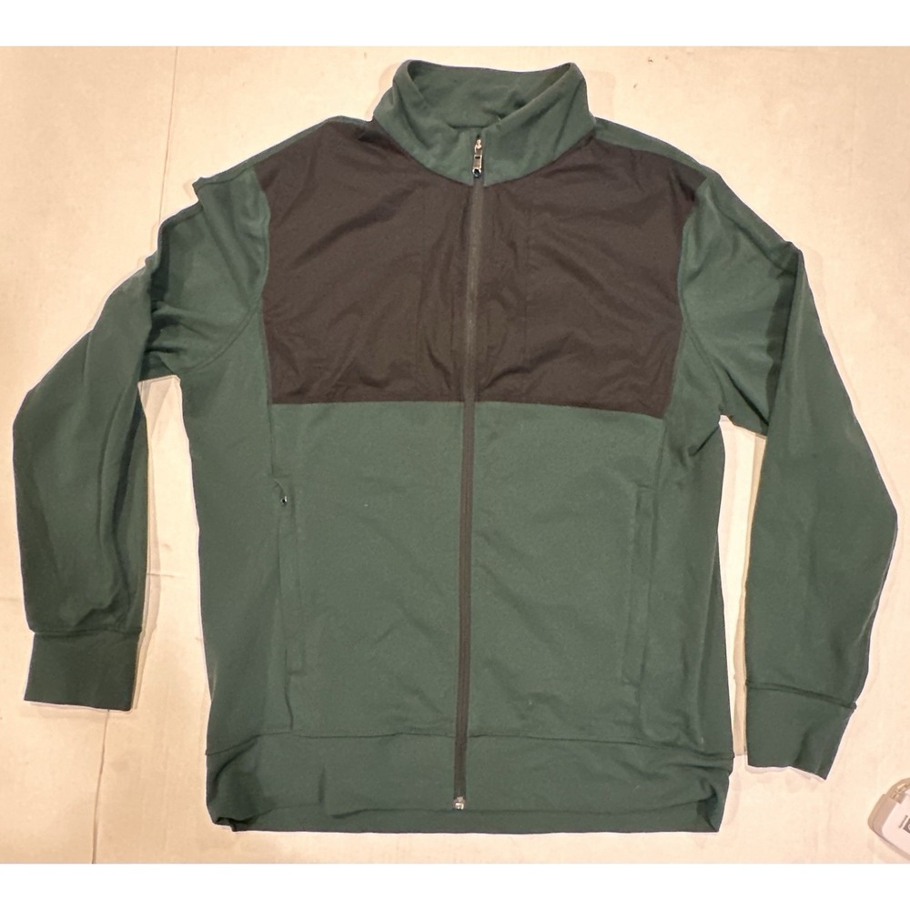 Lululemon Post Session Track Jacket Men XL Full Zip Dark Green/Black